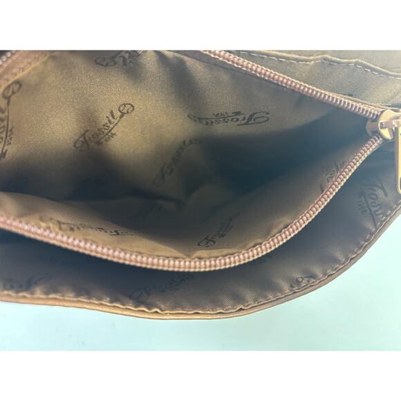 Fossil 75082 Crossbody Messenger Bag Envelope Camel Boho Leather Travel Cargo - Picture 11 of 16